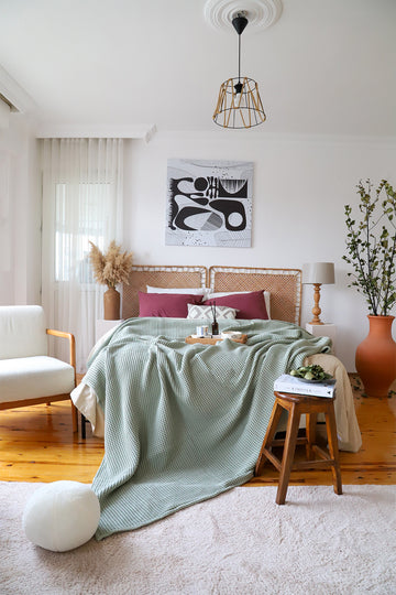 Waffle Cotton Pique Bedspread
