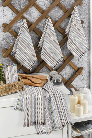 100% Cotton Set of 3 30x50 cm Kitchen Towels, Tea Towels 
