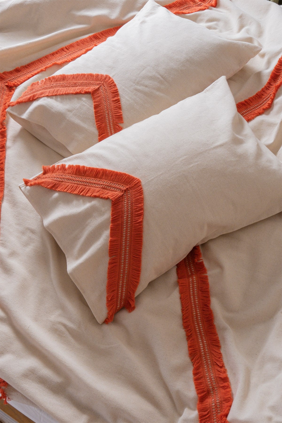 Raw Linen Duvet Cover Pillow Set 