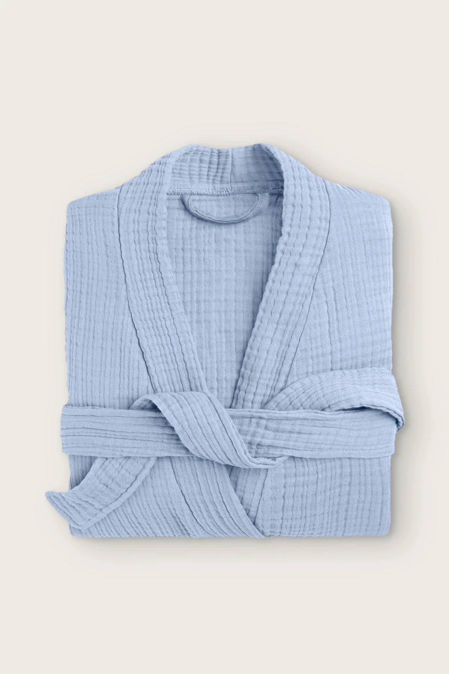 %100 Pamuk 4 Kat Müslin Kimono Bornoz | Düz Renk Yetişkin Bornoz - Indigo Mavi