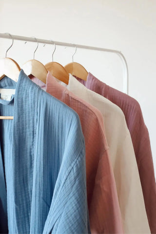4 kat müslin kimono bornoz soğuk tonlar renk koleksiyonu – 11 renk, %100 Denizli pamuğu, OEKO-TEX, VivaMaison