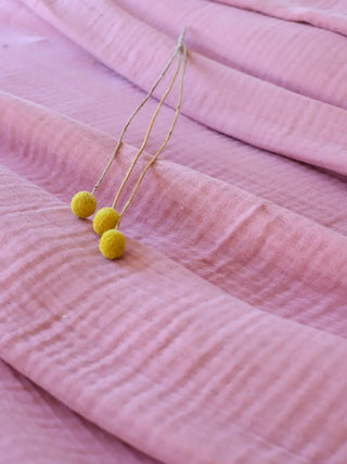 Pembe 4 kat muslin saçaksız pike dalgalı döküm görünümü