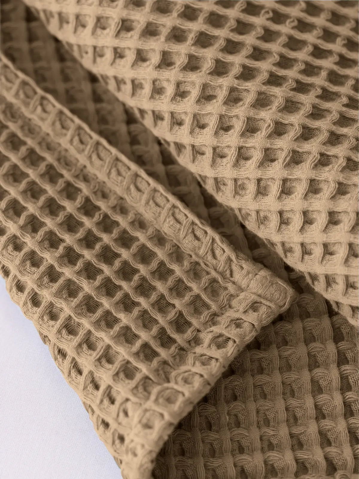 Açık kahverengi waffle havlu petek doku detay çekim