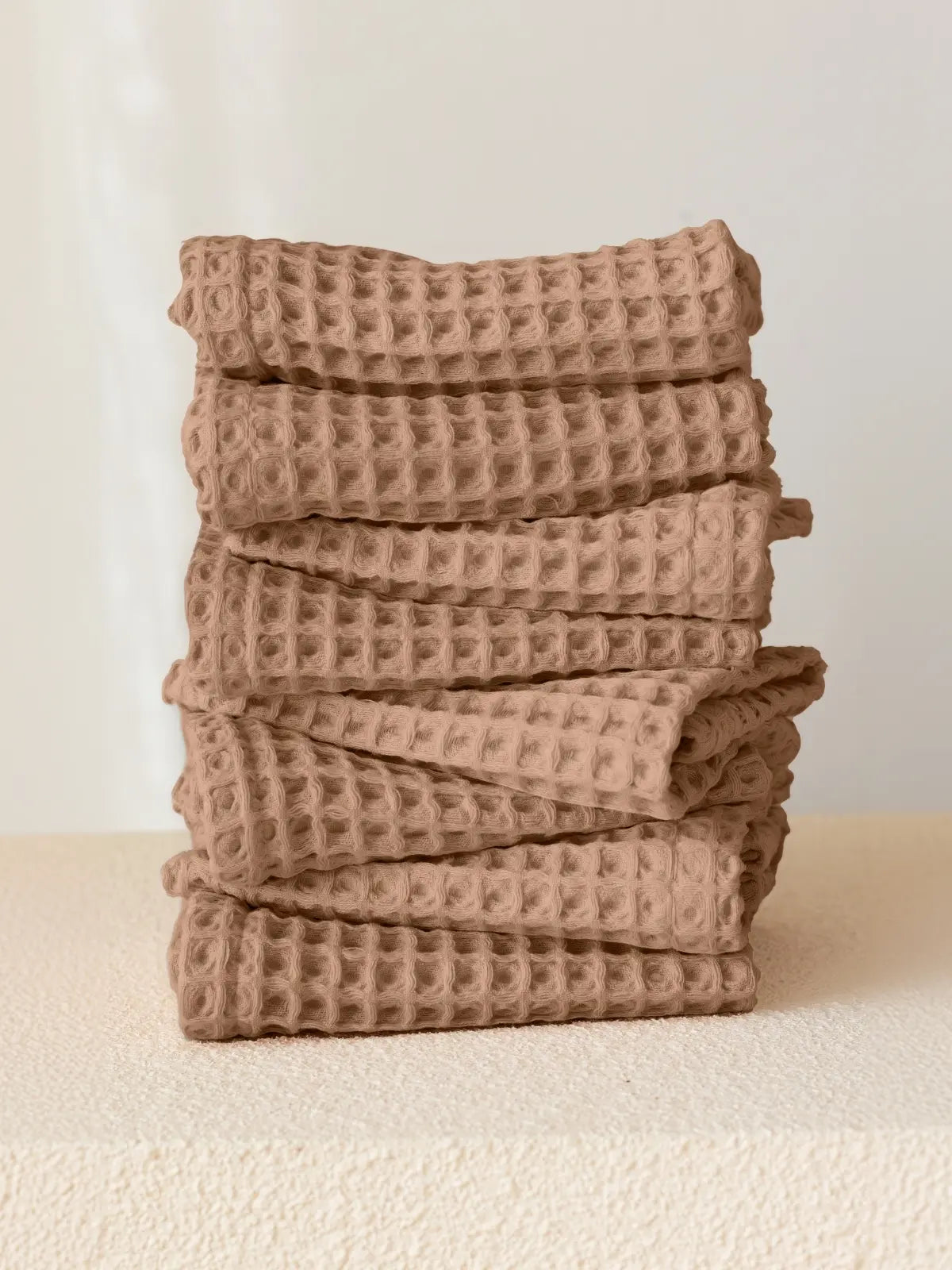 Açık kahverengi yüz havlusu washcloth 37x37 cm