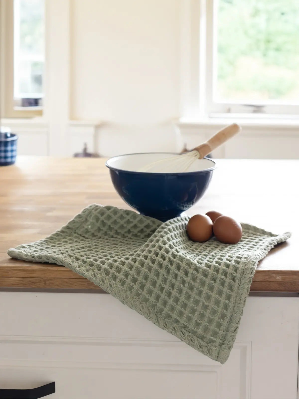 Adaçayı yeşili pamuklu el havlusu 50x90 cm petek dokuma