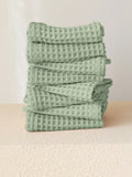 Adaçayı yeşili yüz havlusu washcloth 37x37 cm waffle dokuma