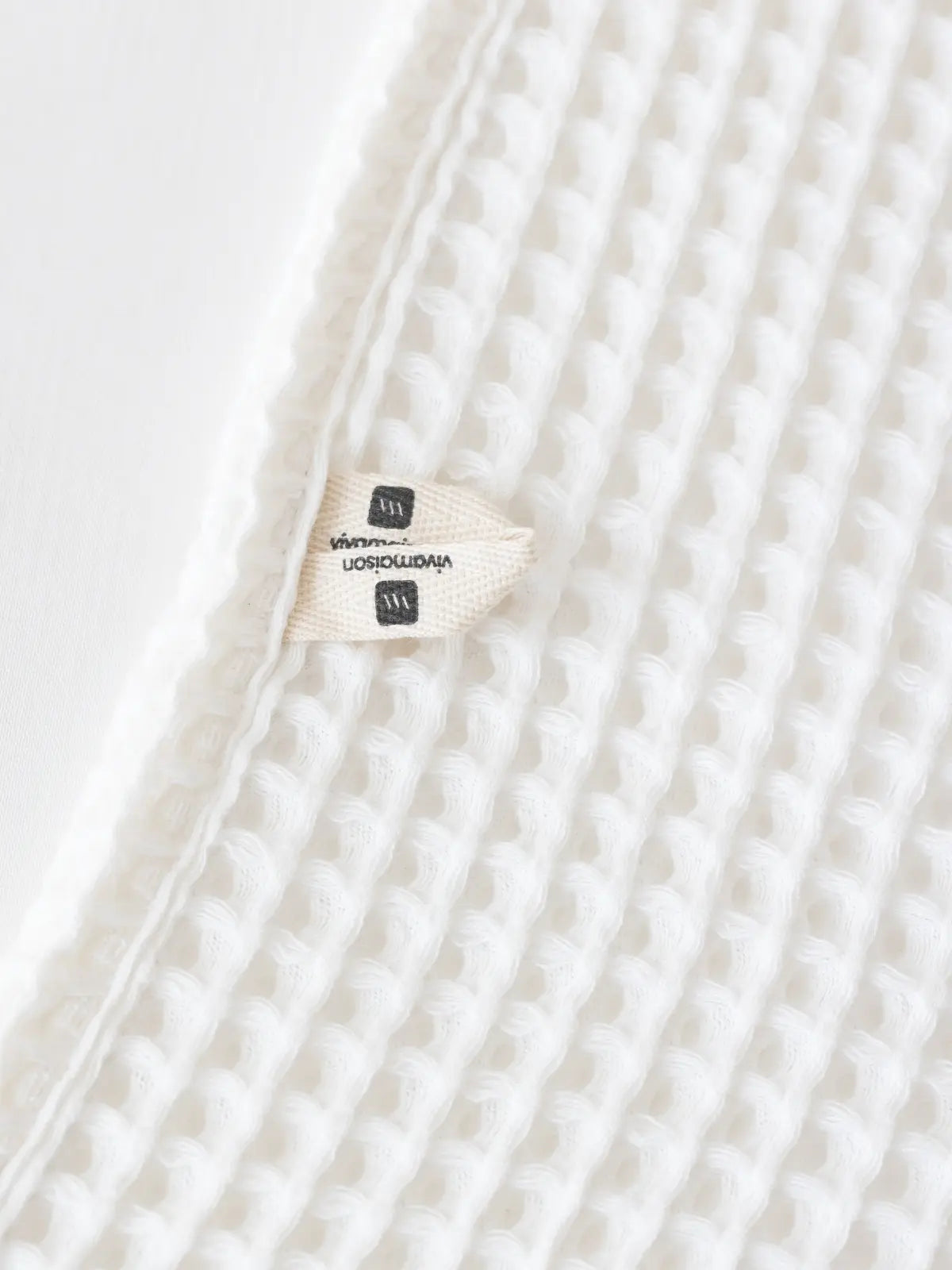 Beyaz waffle havlu petek doku detay çekim yakın plan