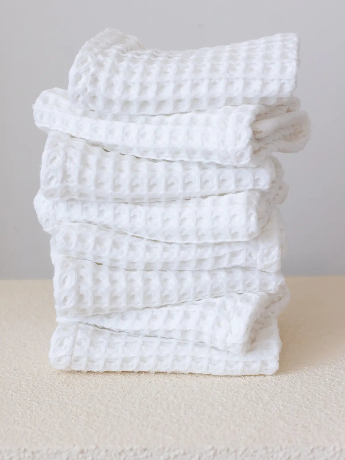 Beyaz yüz havlusu washcloth 37x37 cm waffle dokumalı