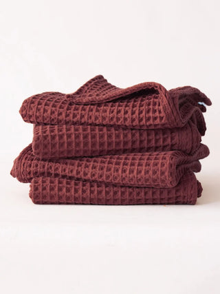 Bordo el havlusu 50x90 cm pamuklu petek waffle