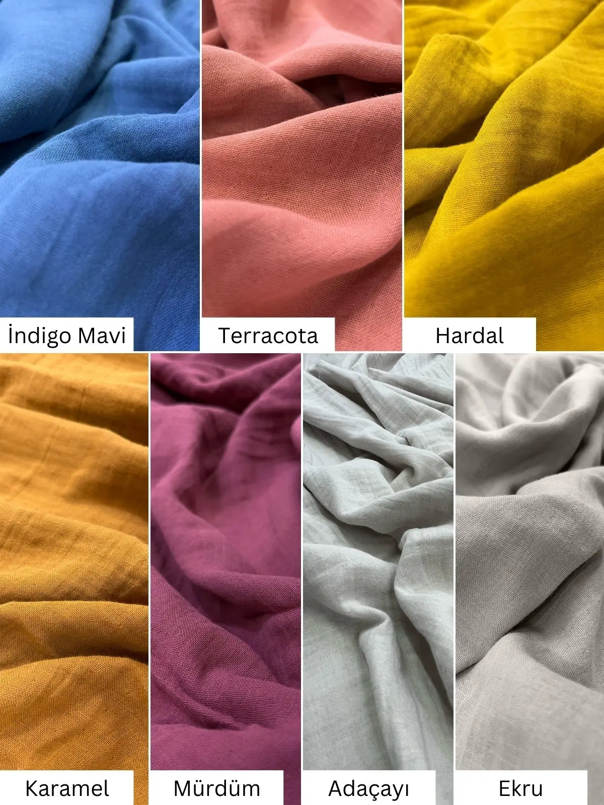 VivaMaison çift yönlü 4 kat muslin kimono bornoz koleksiyonu tüm renk kombinasyonları