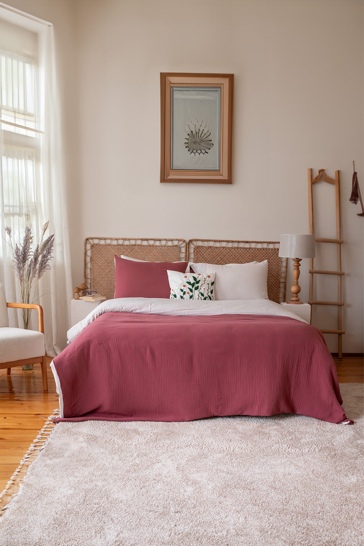 Doppeltes 2-lagiges Musselin-Bettbezug-Set, wendbar, Baumwolle, weich, in verschiedenen Farben, 200 x 220 cm 