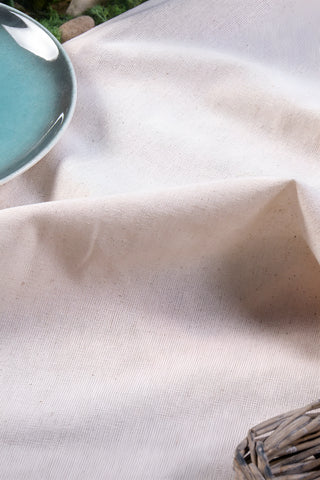 Naturel düz ham keten runner 152x42 cm, masa köşesinden sarkma – Denizli, VivaMaison
