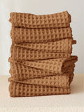 Karamel yüz havlusu washcloth 37x37 cm waffle dokuma
