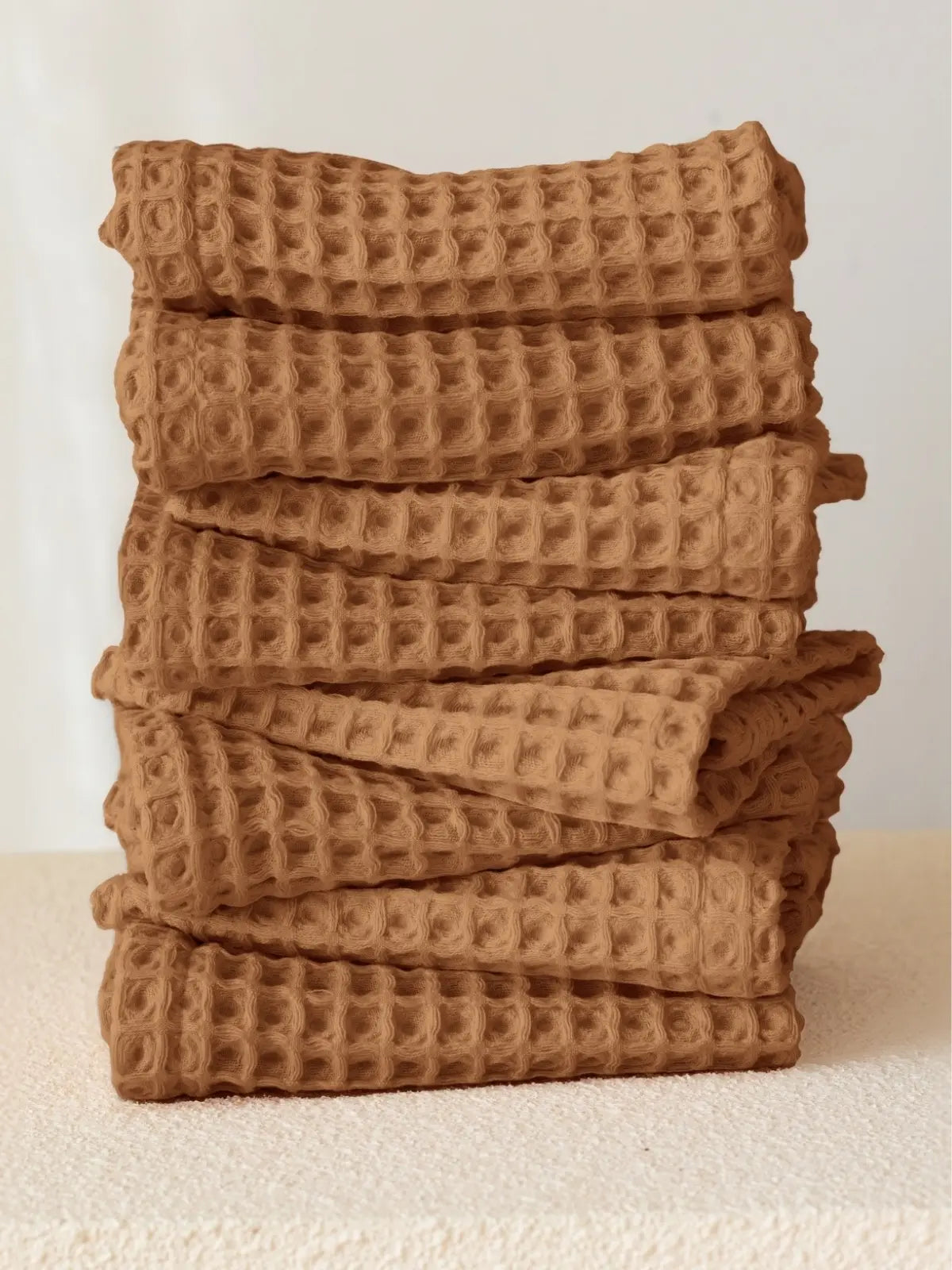 Karamel yüz havlusu washcloth 37x37 cm waffle dokuma
