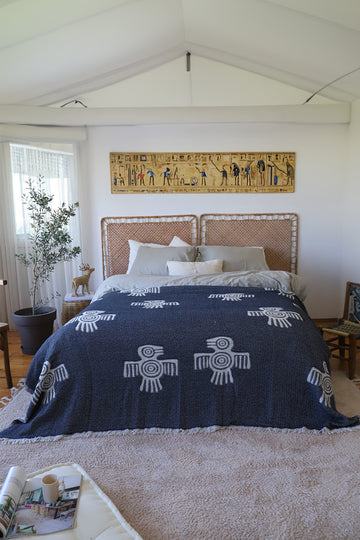 Etamine gewebte Tagesdecke, 100 % Baumwolle, Doppelbett, 220 x 240 cm