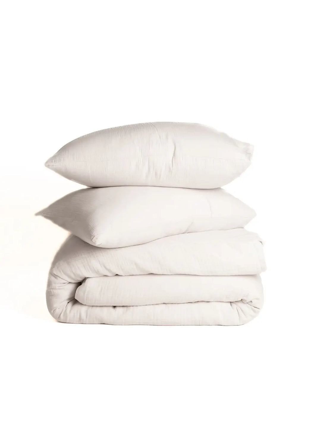 Adaçayı yeşili %100 pamuk müslin crinkle nevresim takımı set içeriği - katlanmış nevresim ve 2 adet yastık kılıfı