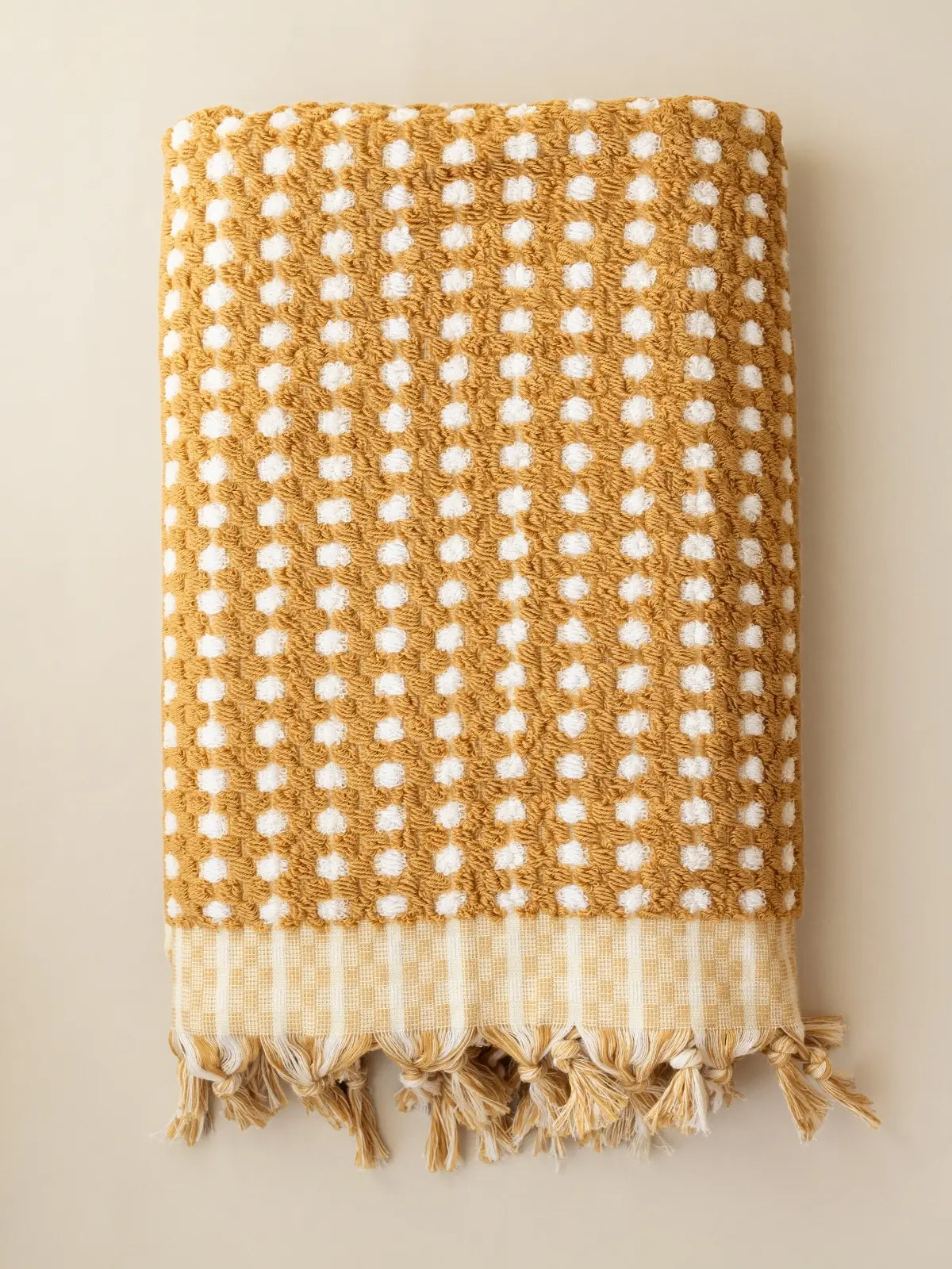 Hardal bubble havlu seti kabarcık dokusu yakın çekim