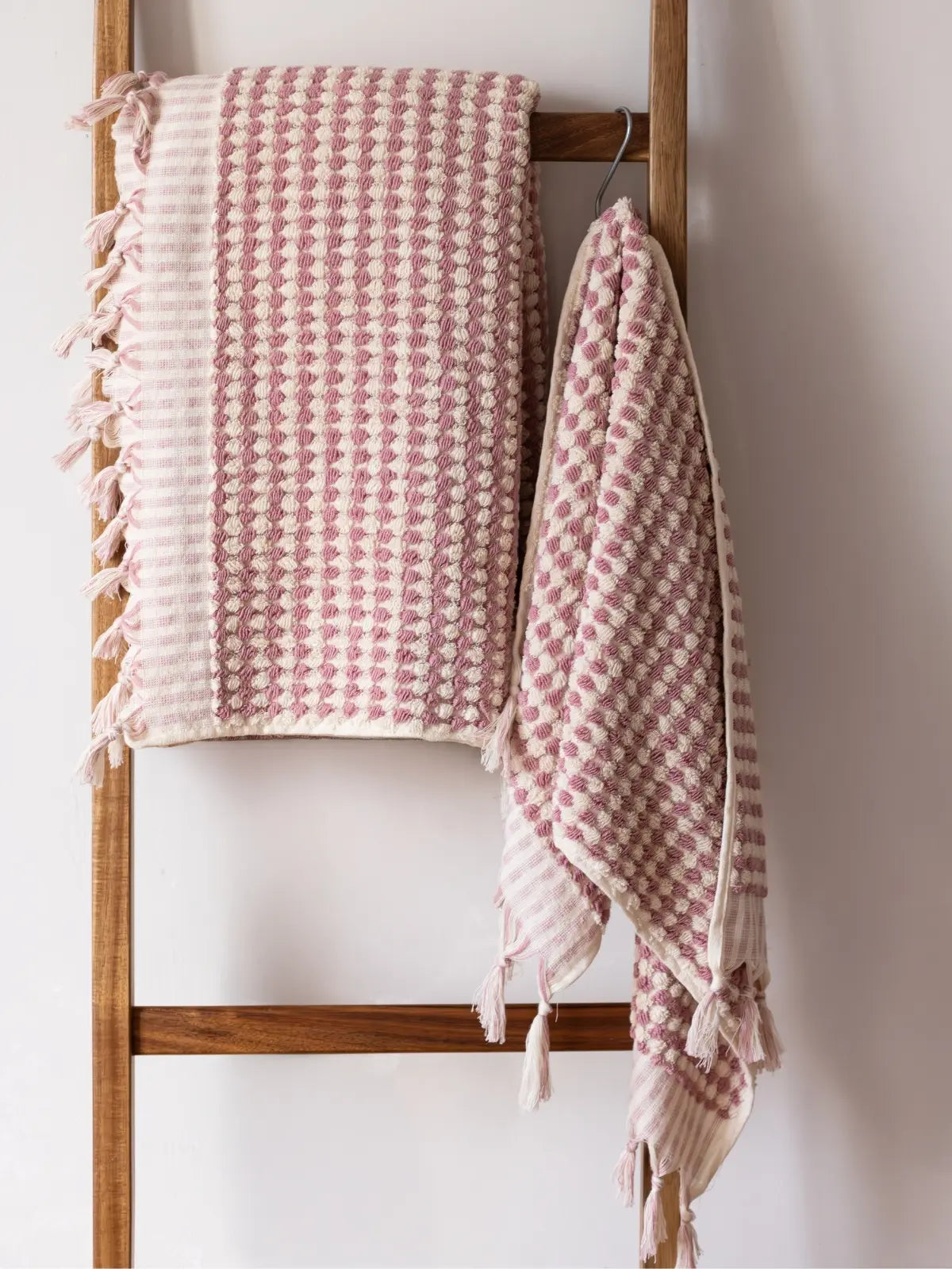 Pembe %100 pamuk nohut bubble banyo havlusu 90x180 cm