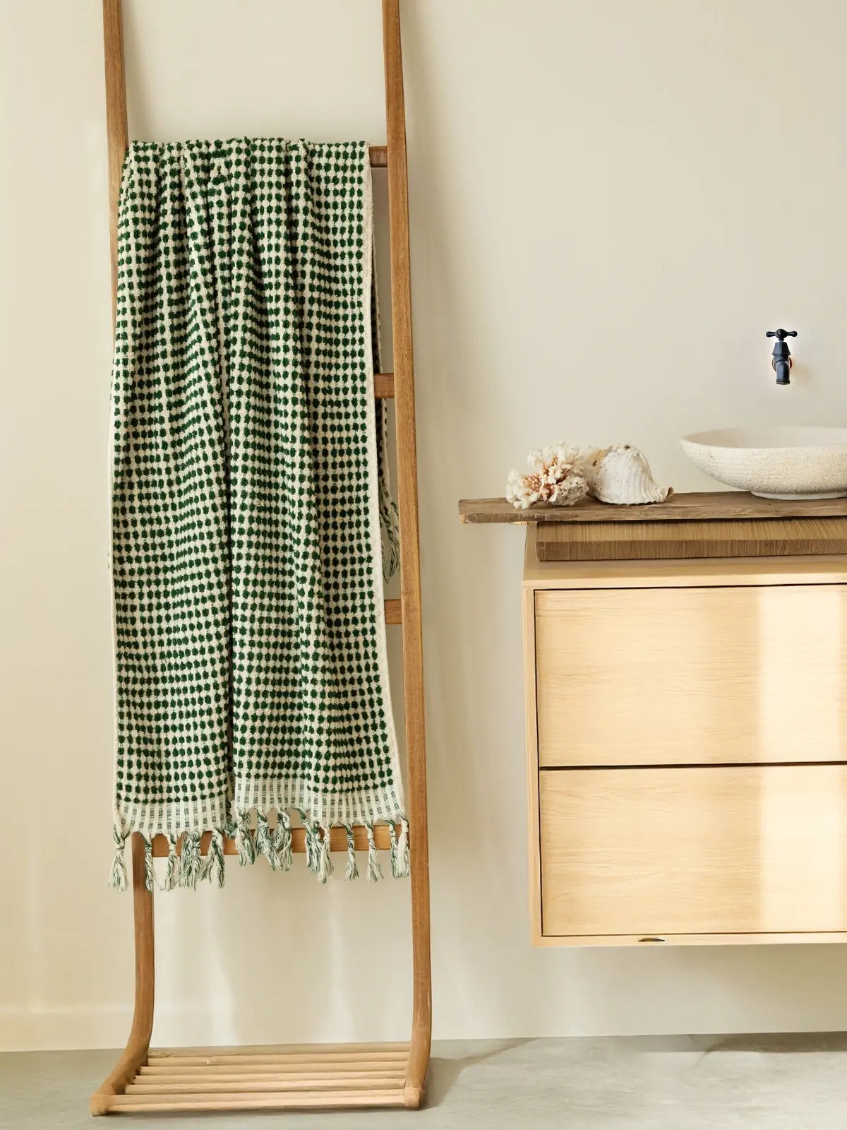 Yeşil %100 pamuk nohut bubble banyo havlusu 90x180 cm