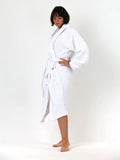 Beyaz %100 pamuk bukle havlu bornoz ön görünüm