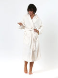 Krem %100 pamuk bukle havlu bornoz ön görünüm