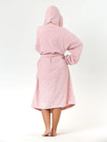 Pembe %100 pamuk bukle havlu bornoz arka görünüm