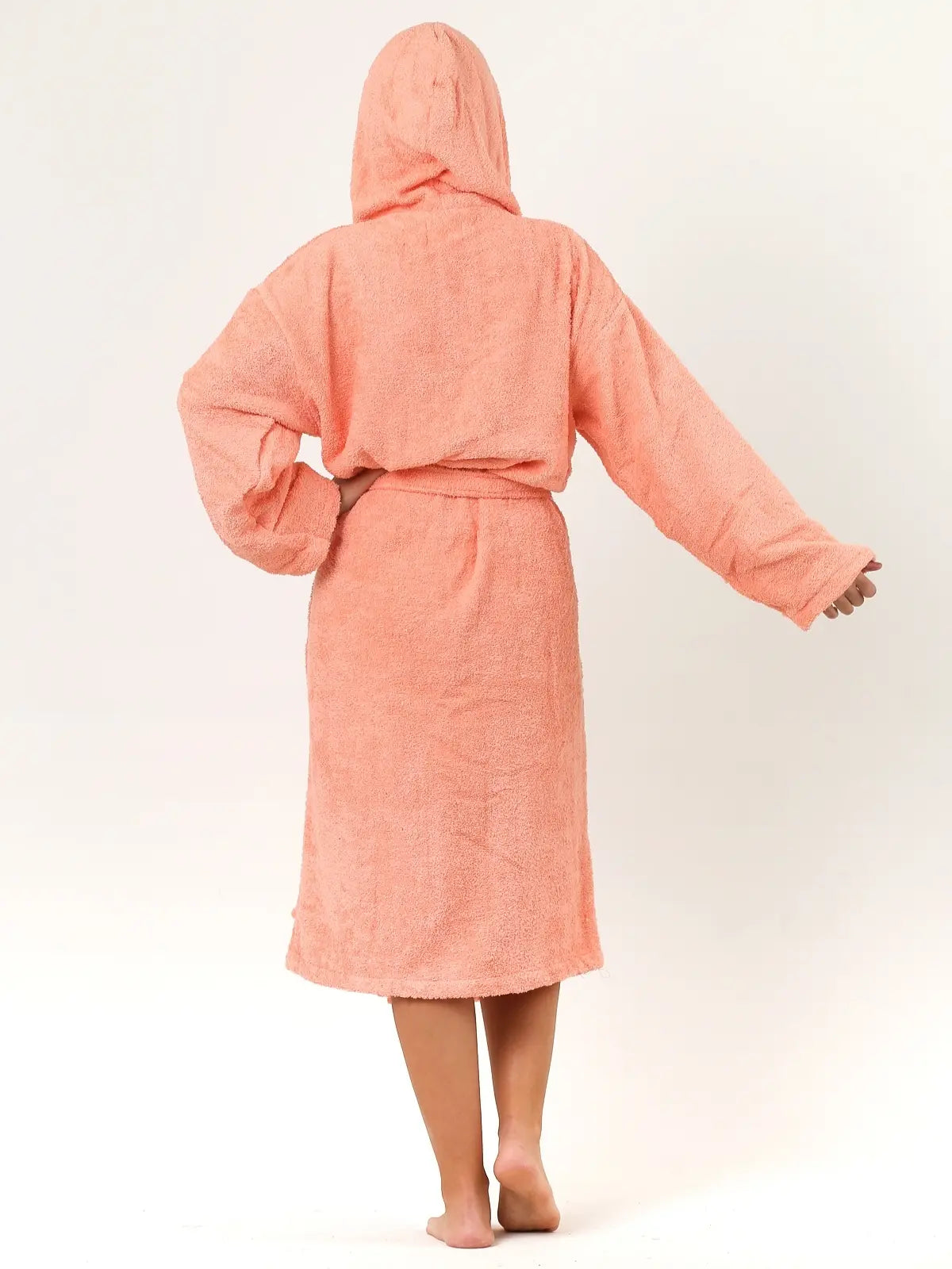 Somon %100 pamuk bukle havlu bornoz arka görünüm