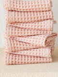 Pembe yüz havlusu 37x37 cm washcloth petek dokumalı