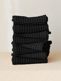 Siyah yüz havlusu washcloth 37x37 cm waffle