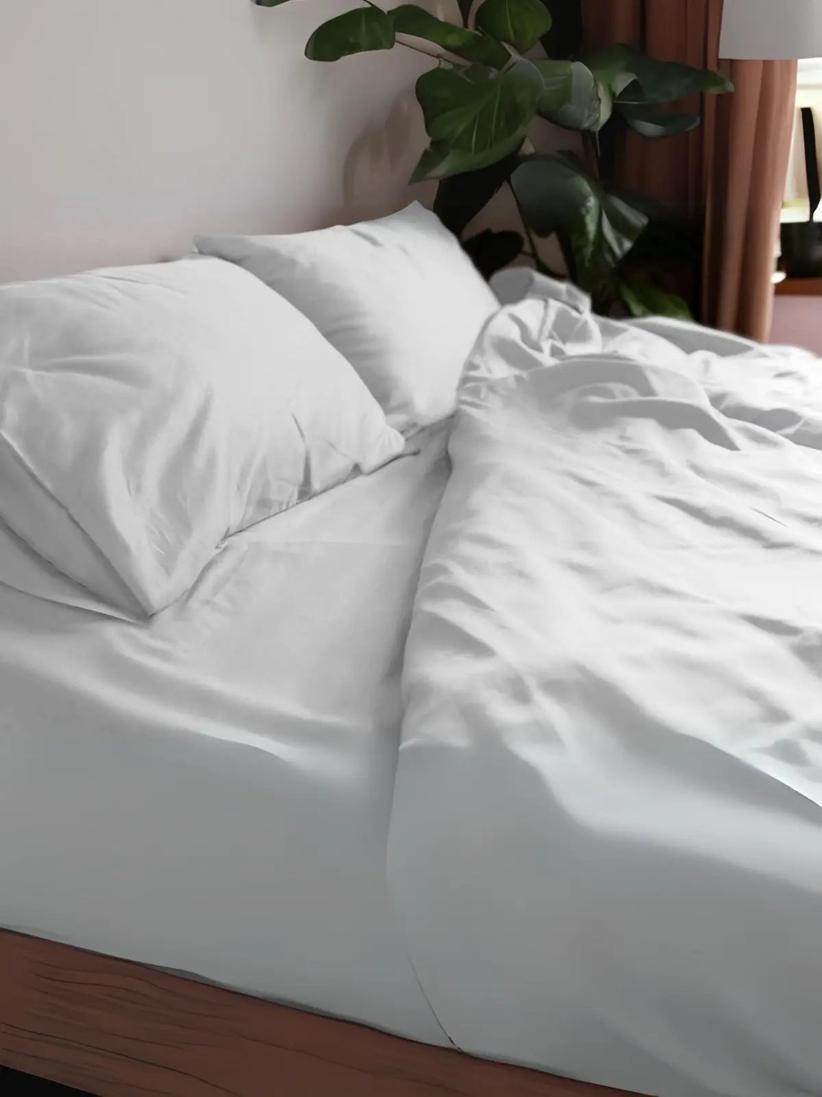 Beyaz yıkanmış keten nevresim kumaş dokusu detay çekim