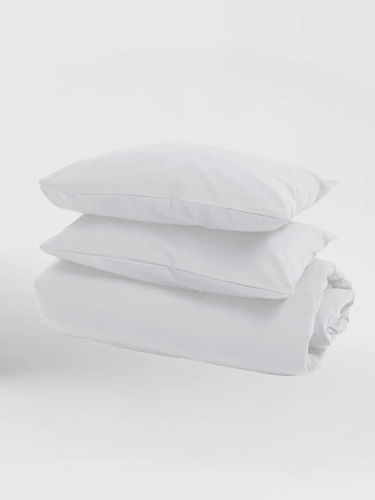 Beyaz stonewashed keten nevresim katlanmış ürün görseli