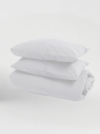 Beyaz stonewashed nevresim takımı, katlanmış görünüm – %100 pamuk, OEKO-TEX, VivaMaison