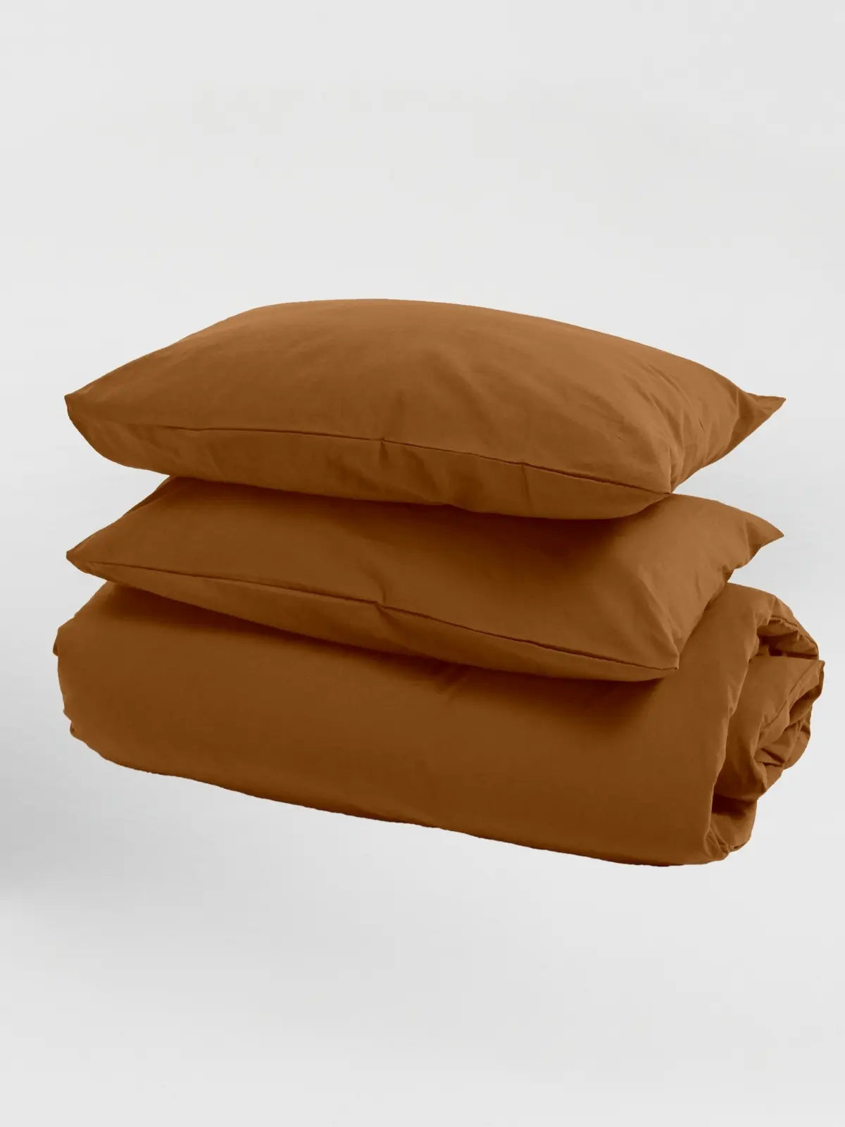 Camel stonewashed keten nevresim katlanmış ürün görseli