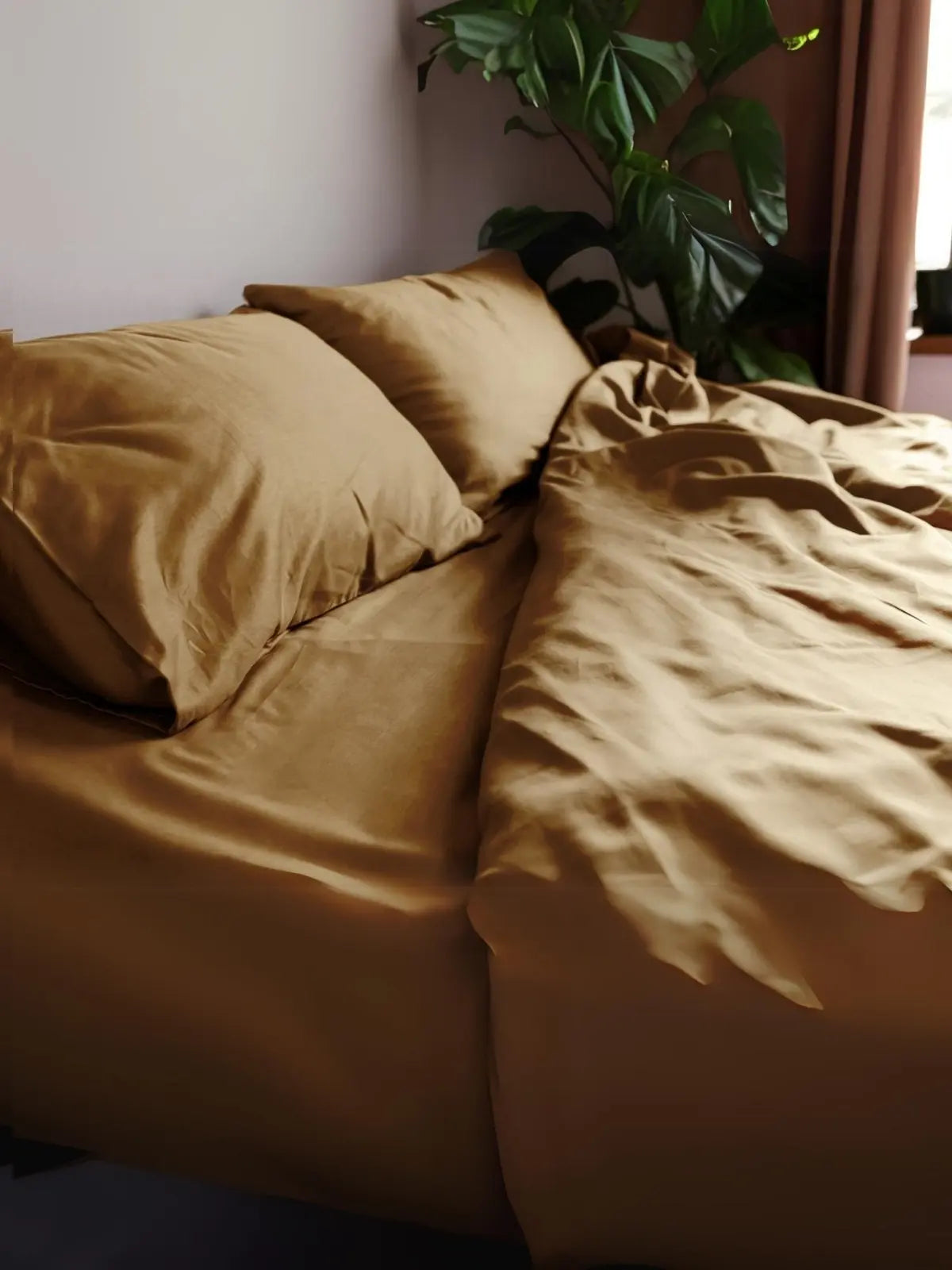 Camel stonewashed nevresim takımı, set içeriği, nevresim ve yastık kılıfı – %100 pamuk, OEKO-TEX, VivaMaison