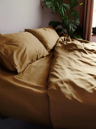 Camel stonewashed nevresim takımı, set içeriği, nevresim ve yastık kılıfı – %100 pamuk, OEKO-TEX, VivaMaison