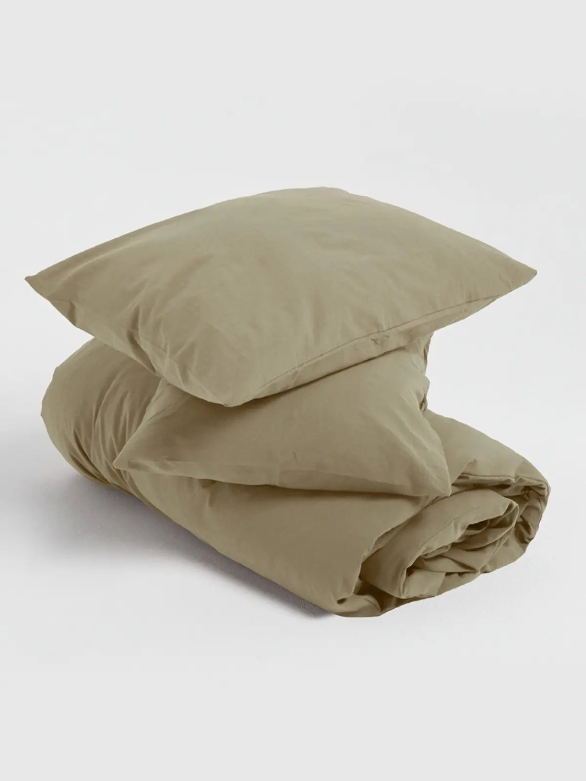 Taş rengi stonewashed keten nevresim katlanmış ürün görseli