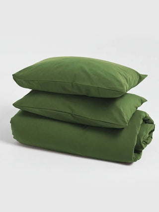 Yeşil stonewashed nevresim takımı, katlanmış görünüm – %100 pamuk, OEKO-TEX, VivaMaison