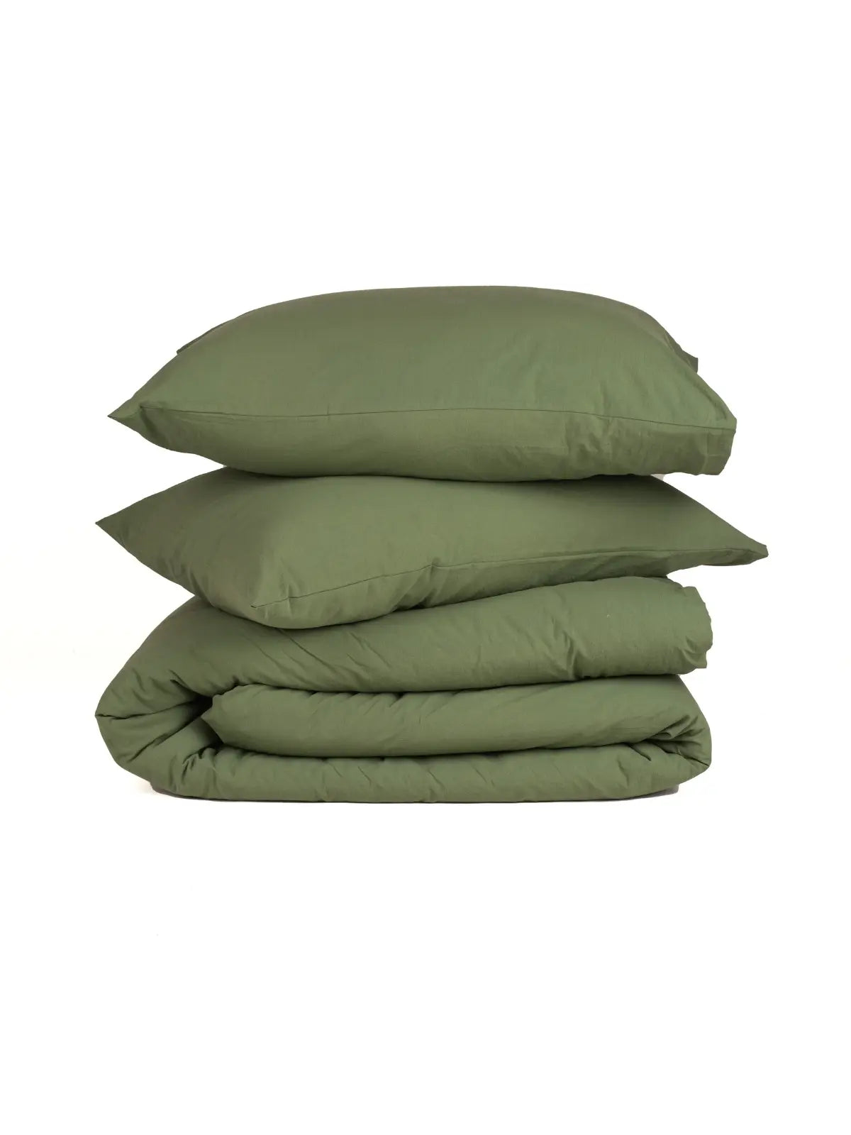 Yeşil keten nevresim seti tüm parçalar nevresim ve yastık