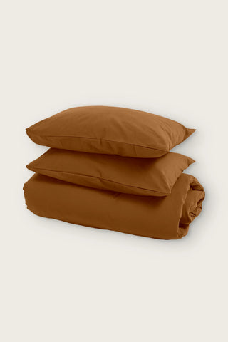 Stonewashed nevresim takımı, Camel, katlanmış nevresim ve 2 yastık kılıfı ön görünüm