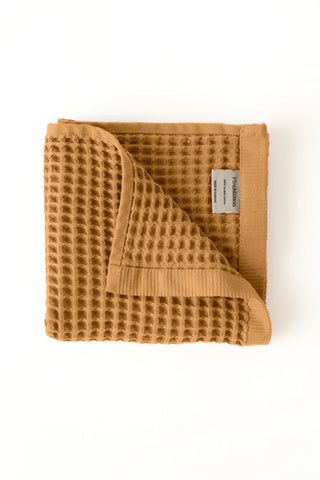Karamel waffle havlu seti, banyoda dört parça – %100 pamuk, OEKO-TEX, VivaMaison