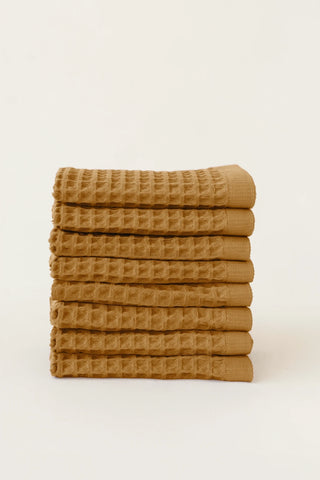 Karamel waffle kurulama bezi seti (8'li) 37x37 cm – %100 pamuk, OEKO-TEX, VivaMaison
