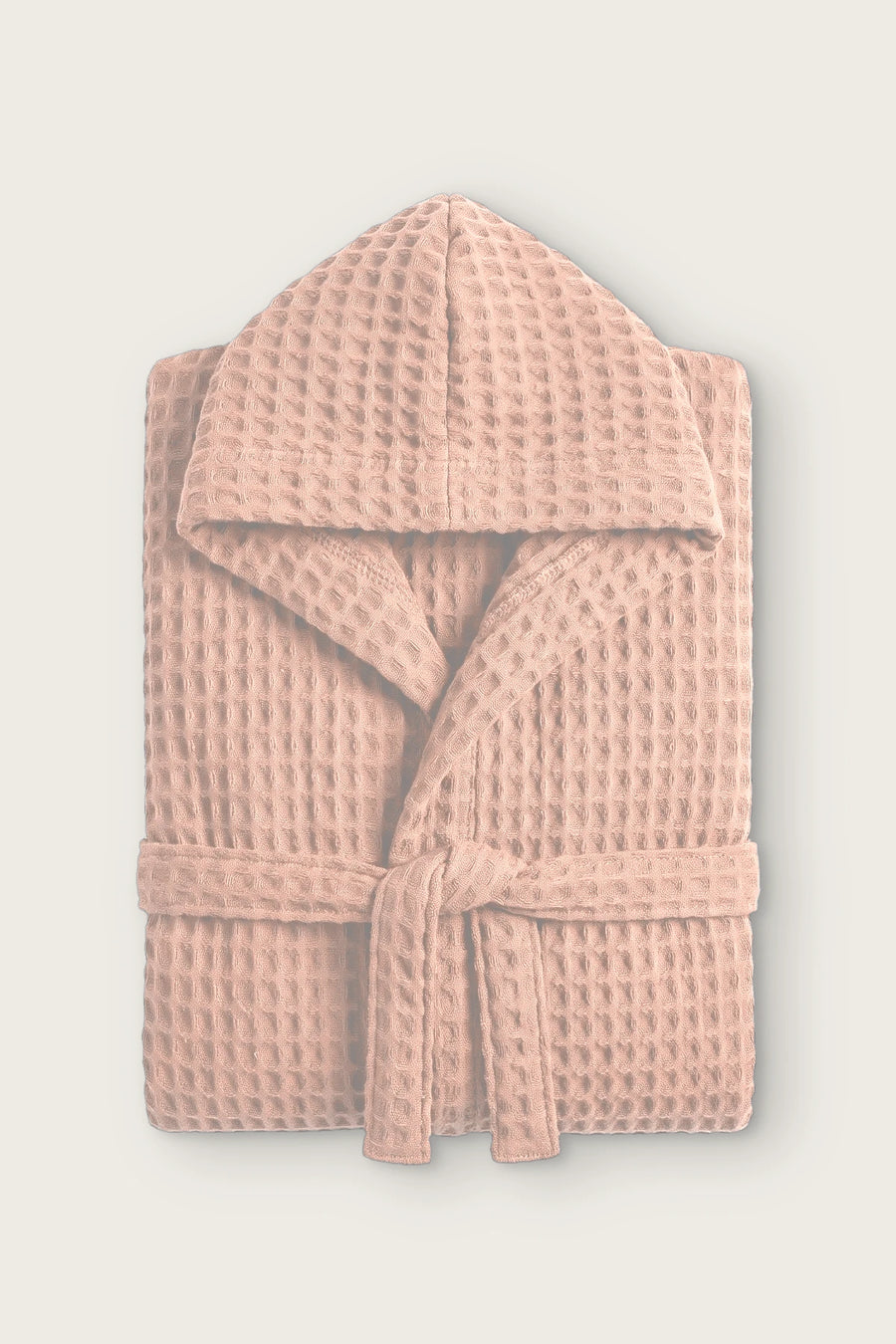 Waffle Pike Kapüşonlu Çocuk Bornozu | %100 Pamuk, 1-10 Yaş, 12 Renk - Pembe
