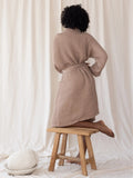 Açık kahve waffle pike kimono bornoz arka görünüm