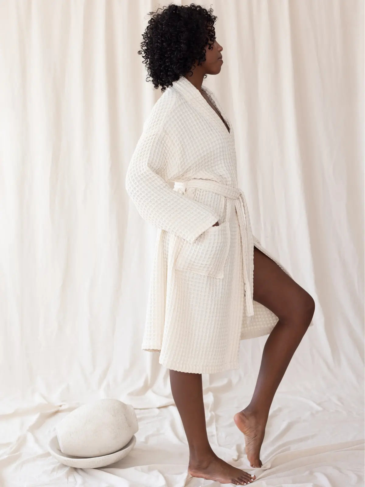 Natural waffle pike kimono bornoz arka görünüm sırt detayı