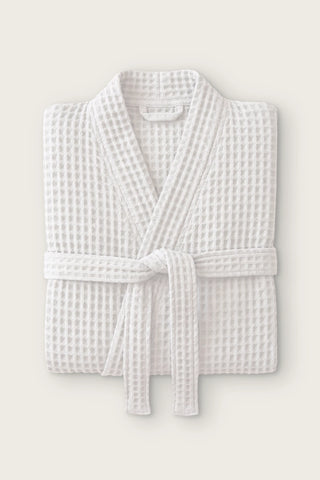 Waffle pike kimono bornoz, Natural, katlanmış ön görünüm ve bağlı kuşak