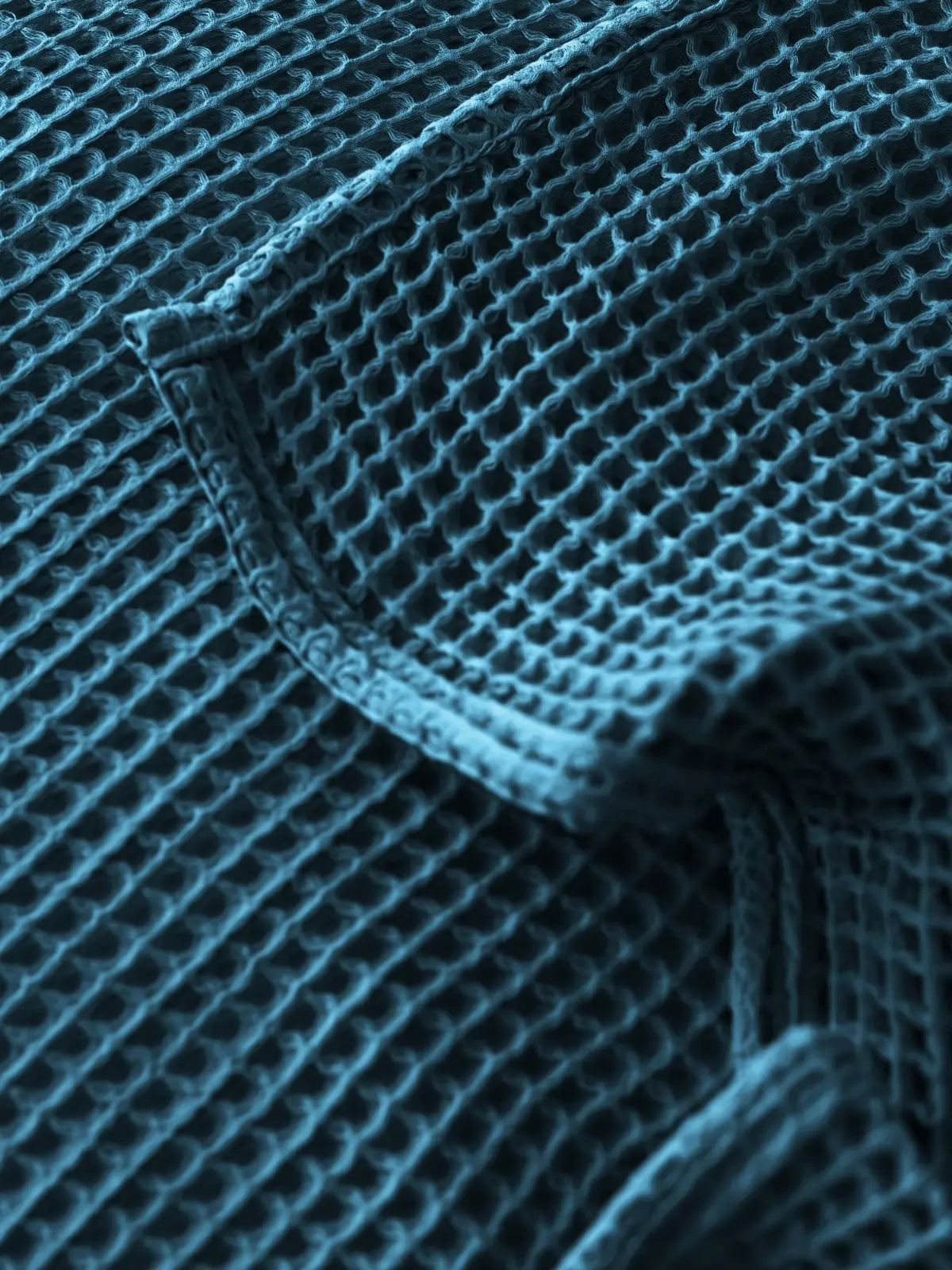 İndigo waffle pike yatak örtüsü yatak odası akdeniz tarzı dekorasyon