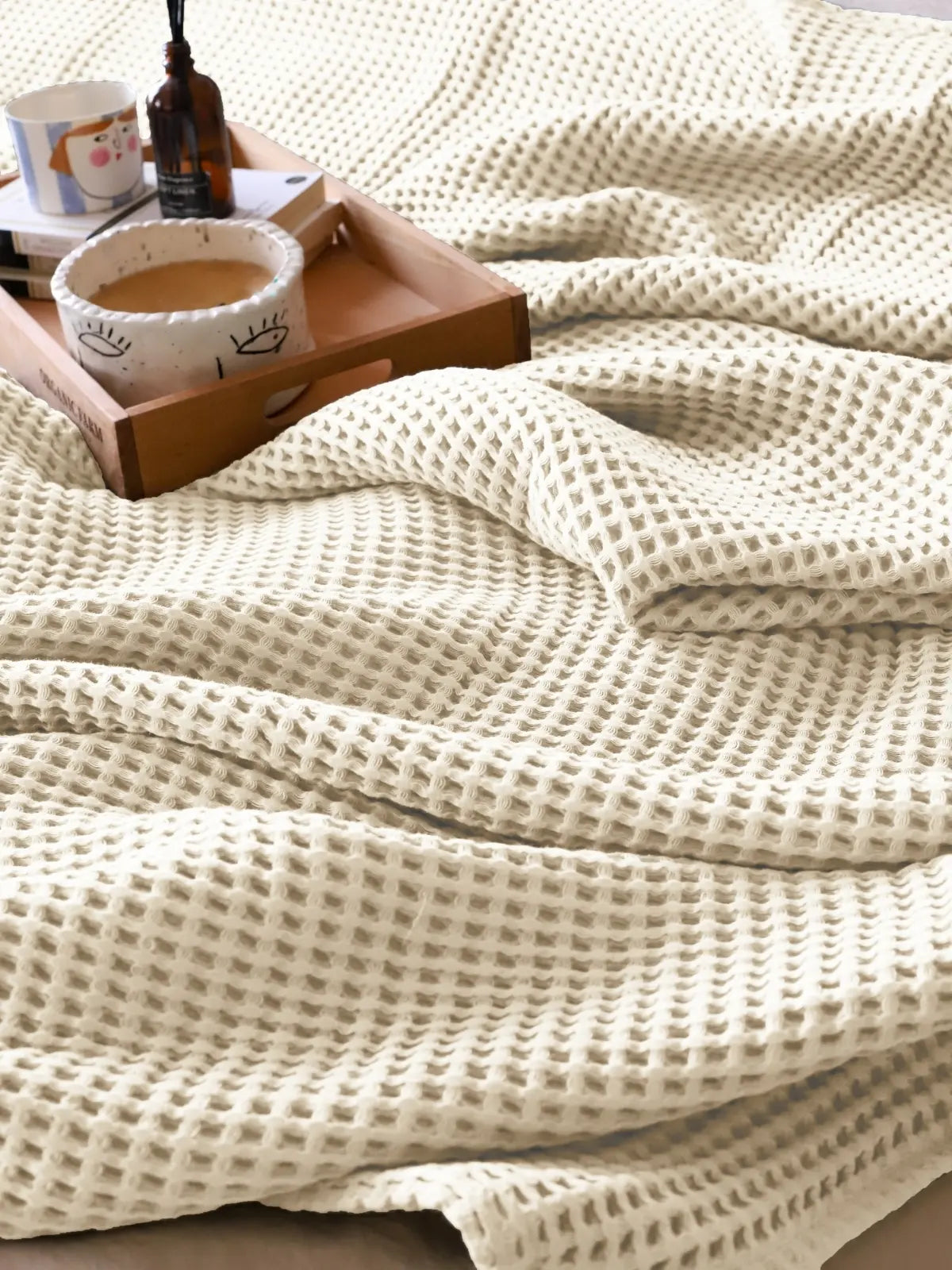 Natural waffle pike yatak örtüsü dalgalı döküm görünümü